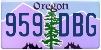 OR license plate 959DBG