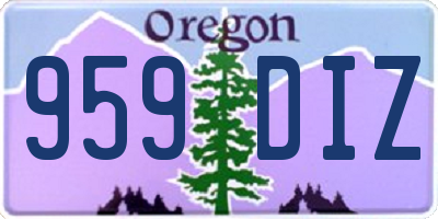 OR license plate 959DIZ