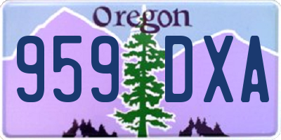 OR license plate 959DXA
