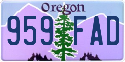 OR license plate 959FAD