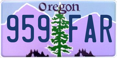 OR license plate 959FAR