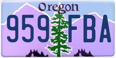 OR license plate 959FBA