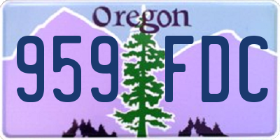 OR license plate 959FDC