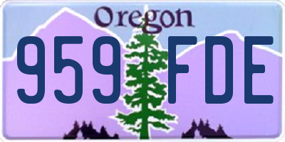 OR license plate 959FDE