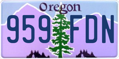 OR license plate 959FDN
