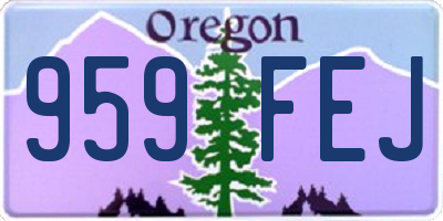 OR license plate 959FEJ
