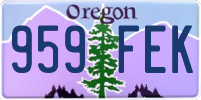 OR license plate 959FEK