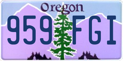 OR license plate 959FGI
