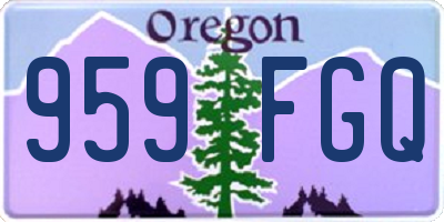 OR license plate 959FGQ