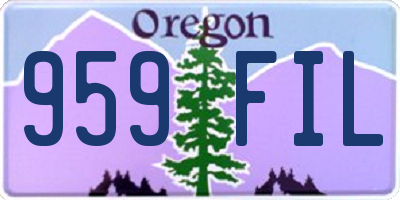 OR license plate 959FIL