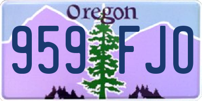 OR license plate 959FJO