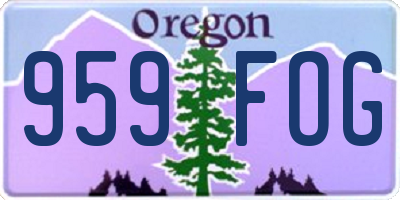 OR license plate 959FOG