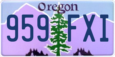 OR license plate 959FXI