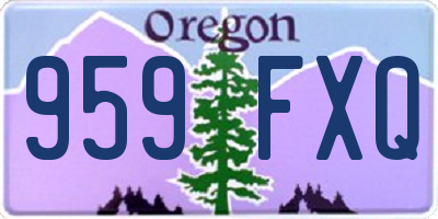 OR license plate 959FXQ