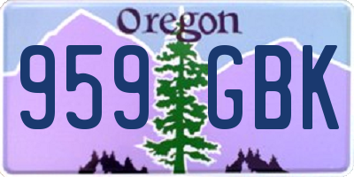 OR license plate 959GBK