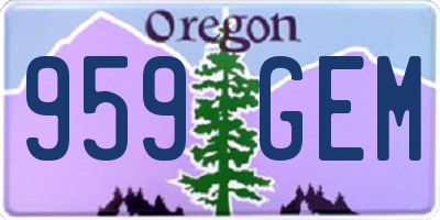 OR license plate 959GEM