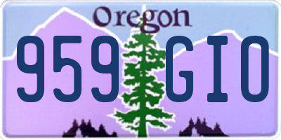 OR license plate 959GIO