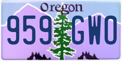 OR license plate 959GWO