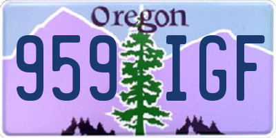 OR license plate 959IGF