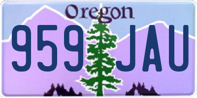 OR license plate 959JAU