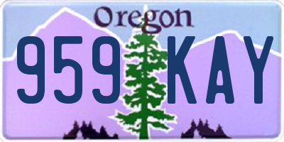 OR license plate 959KAY