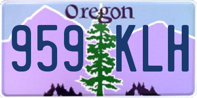 OR license plate 959KLH