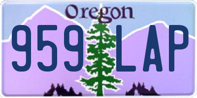 OR license plate 959LAP
