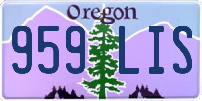 OR license plate 959LIS
