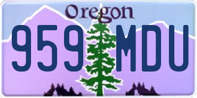OR license plate 959MDU