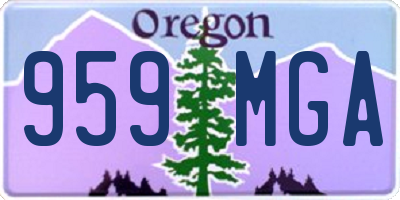 OR license plate 959MGA