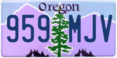 OR license plate 959MJV