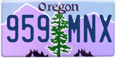 OR license plate 959MNX