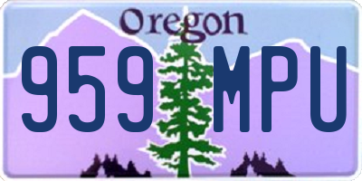 OR license plate 959MPU