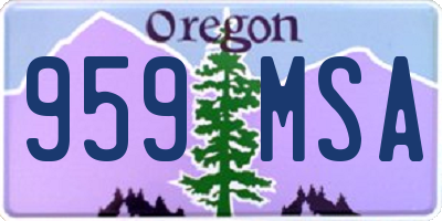 OR license plate 959MSA