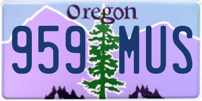 OR license plate 959MUS