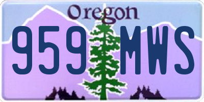 OR license plate 959MWS