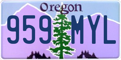 OR license plate 959MYL