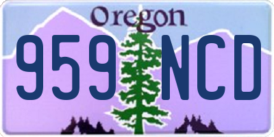 OR license plate 959NCD