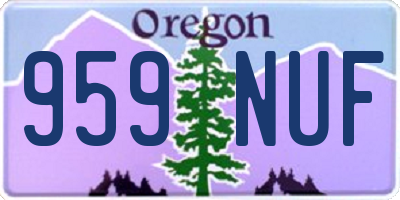 OR license plate 959NUF