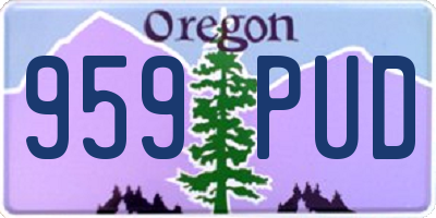 OR license plate 959PUD