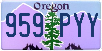 OR license plate 959PYY