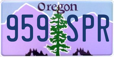 OR license plate 959SPR