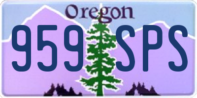OR license plate 959SPS
