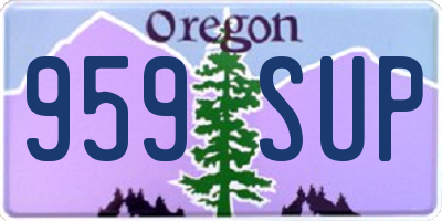 OR license plate 959SUP