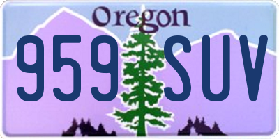 OR license plate 959SUV