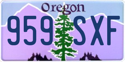 OR license plate 959SXF