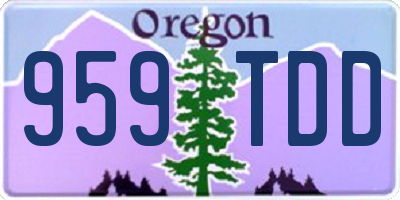 OR license plate 959TDD