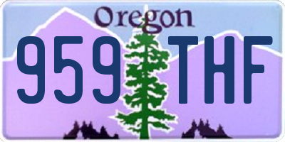 OR license plate 959THF