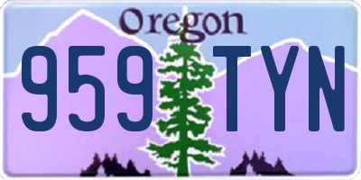OR license plate 959TYN