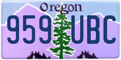 OR license plate 959UBC